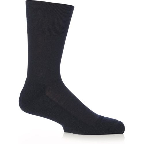 Mens 1 Pair Airport Plus Plain Virgin Wool and Cotton Cushioned Business Socks Dark Navy 45-46 - Falke - Modalova