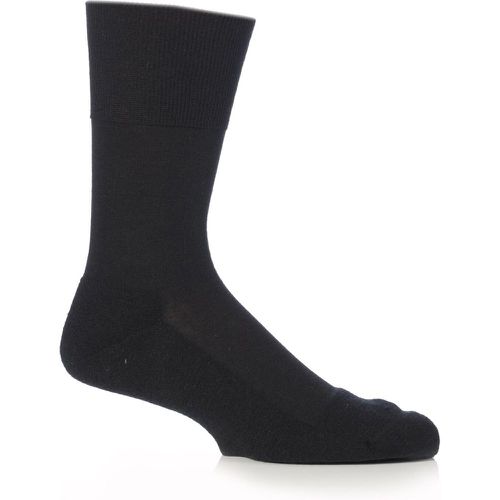 Mens 1 Pair Airport Plus Plain Virgin Wool and Cotton Cushioned Business Socks 45-46 - Falke - Modalova