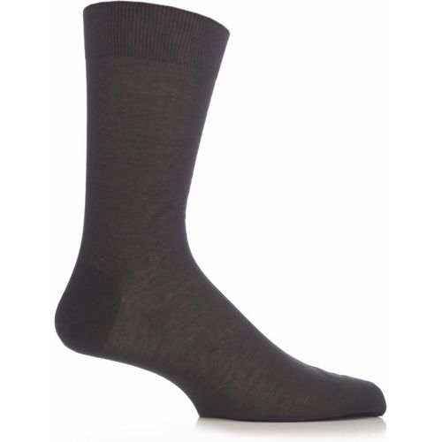 Pair Charcoal Plain 100% Cotton Lisle Socks Men's 6.5-7.5 Mens - Pantherella - Modalova