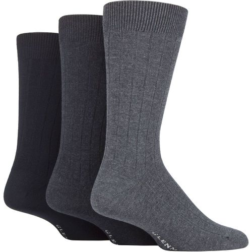 Pair Black / Navy / Grey Classic Bamboo Ribbed Socks Men's 7-11 Mens - Glenmuir - Modalova