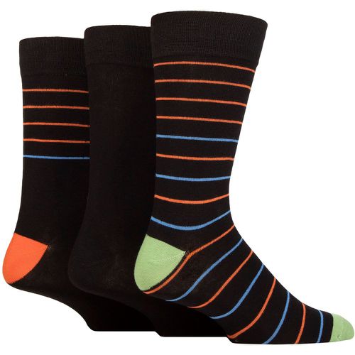 Mens 3 Pair Patterned Bamboo Socks Small Stripes 7-11 - Glenmuir - Modalova