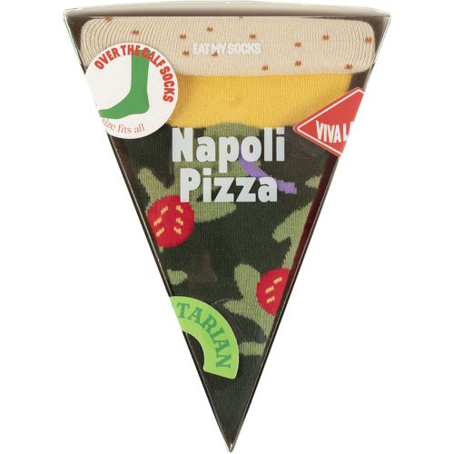 Pair Napoli Pizza Slice Cotton Socks Vegan Pizza One Size - EAT MY SOCKS - Modalova