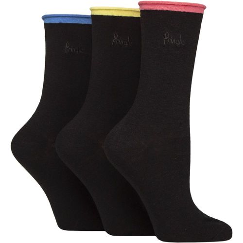 Women's 3 Pair Pringle Rebecca Contrast Roll Top Socks Pink / Yellow / Blue 4-8 Women's - SockShop - Modalova