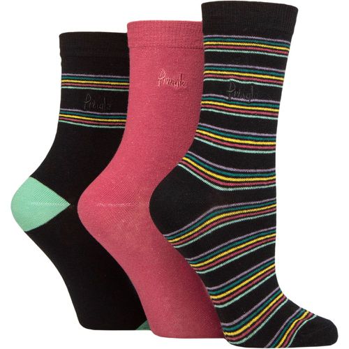 Ladies 3 Pair Patterned Cotton and Recycled Polyester Socks Multi Colour Stripes 4-8 Ladies - Pringle - Modalova
