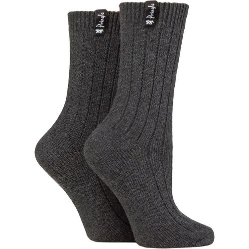 Women's 2 Pair Classic Boot Socks Charcoal UK 4-8 - Pringle - Modalova