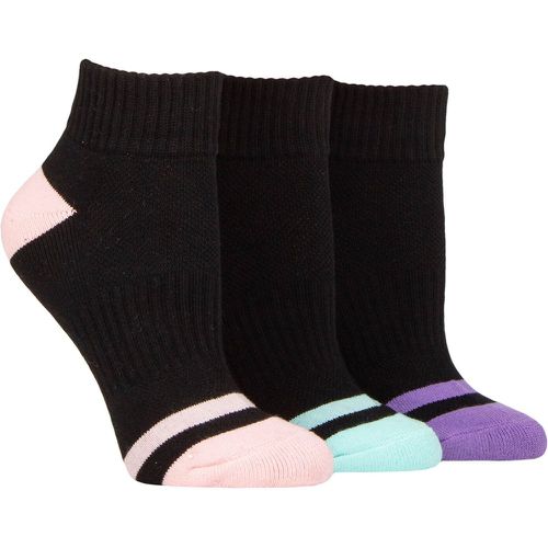 Women's 3 Pair Quarter Length Cotton Sports Socks with Pink / Mint / Purple 4-8 - Pringle - Modalova