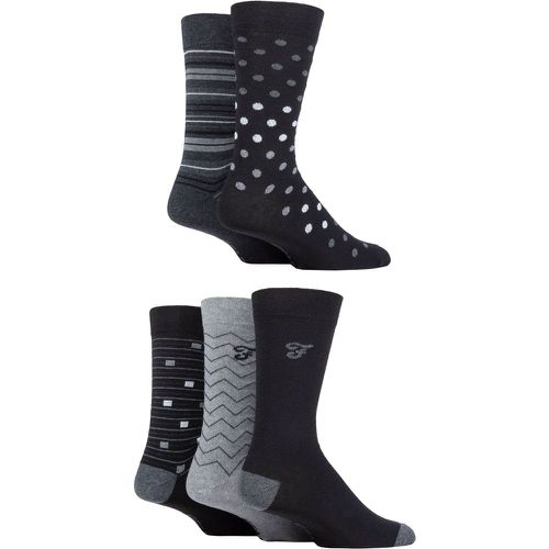Mens 5 Pair Patterned Striped and Argyle Cotton Socks Pattern / Charcoal 6-11 Mens - Farah - Modalova