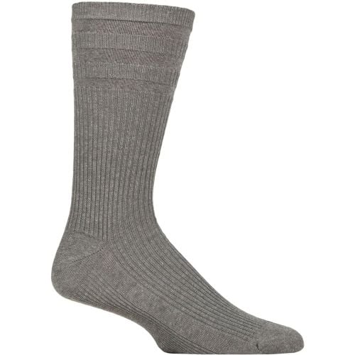 Mens 1 Pair HJ Hall Original Cotton Softop Socks Mid Melange 13-15 Mens - SockShop - Modalova