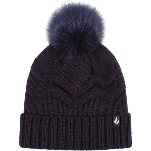 Women's 1 Pack Cotswolds Turnover Pom Pom Hat Navy One Size - Heat Holders - Modalova