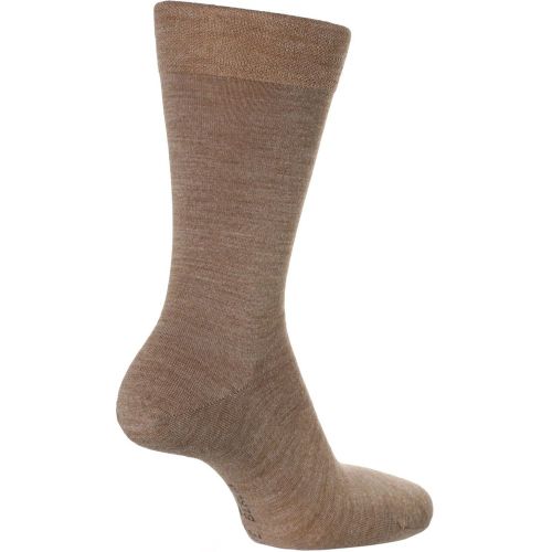 Pair Nutmeg Melange Sensitive Berlin Virgin Wool Left and Right Socks With Comfort Cuff Men's 8.5-11 Mens - Falke - Modalova