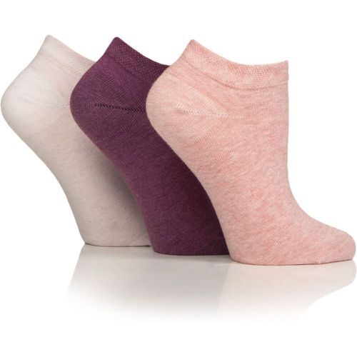 Ladies 3 Pair Footnurse Gentle Grip Diabetic Cotton Trainer Socks Lavender / Raspberry / Sherbert 4-8 - Iomi - Modalova