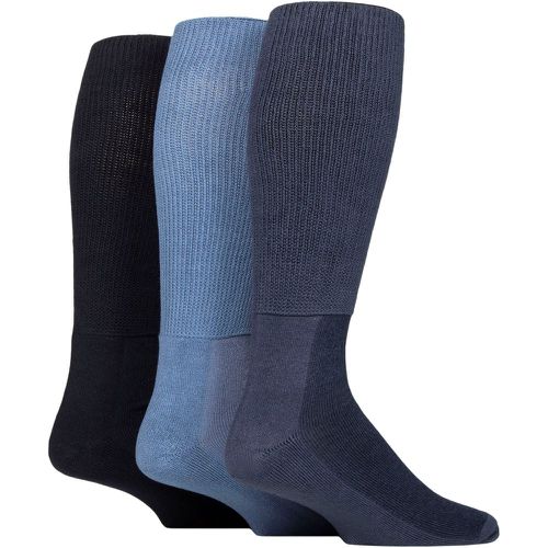 Mens and Ladies 3 Pair Footnurse Cushion Foot Bamboo Diabetic Knee High Socks Denim 12-14 Unisex - Iomi - Modalova