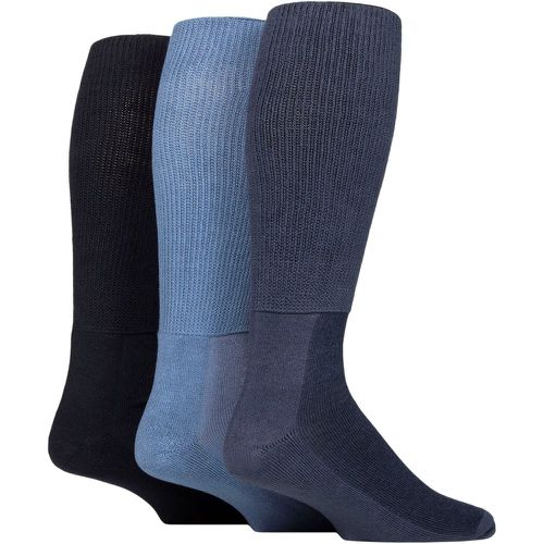 Mens and Women's 3 Pair Footnurse Cushion Foot Bamboo Diabetic Knee High Socks Denim 12-14 Unisex - Iomi - Modalova