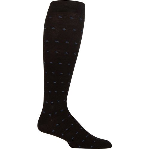 Mens 1 Pair Iomi Footnurse Patterned Cotton Flight Socks / Blue / Charcoal Squares 9-11 - SockShop - Modalova