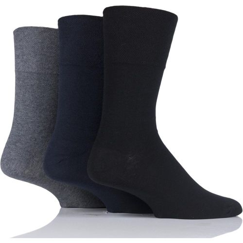 Pair Black / Navy / Grey Footnurse Gentle Grip Diabetic Socks Men's 12-14 Mens - Iomi - Modalova