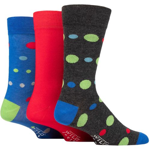 Mens 3 Pair SOCKSHOP Wildfeet Patterned Spots and Stripes Bamboo Socks Charcoal Multi Size Spots 6-11 Mens - Wild Feet - Modalova