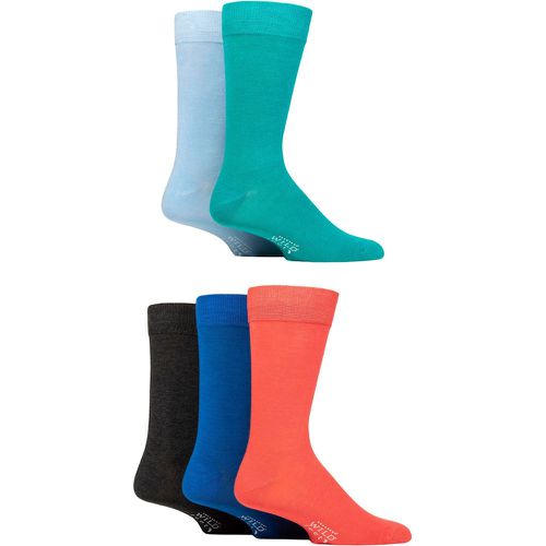 Mens 5 Pair SOCKSHOP Plain Bamboo Socks Teal / Light Blue / Salmon / Blue / Charcoal 7-11 Mens - Wildfeet - Modalova
