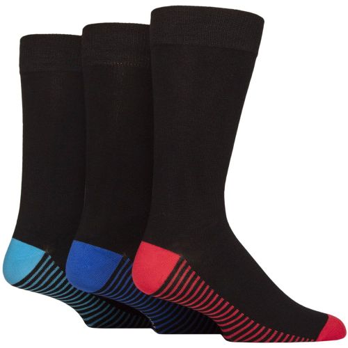 Mens 3 Pair Wildfeet Patterned Spots and Stripes Bamboo Socks Footbed Stripey Red / Blue 7-11 Mens - SockShop - Modalova