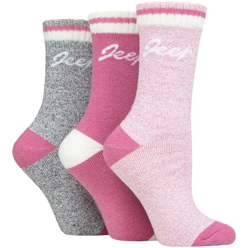 Women's 3 Pair Performance Full Cushion Boot Socks Rose / Cerise / Cream 4-8 Ladies - Jeep - Modalova