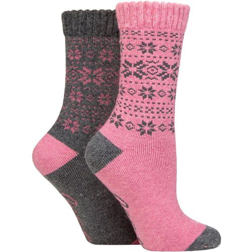 Women's 2 Pair Wool Blend Thermal Performance Boot Socks Charcoal / Rose 4-8 - Jeep - Modalova