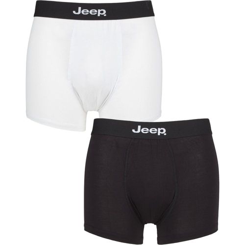 Mens 2 Pack Plain Fitted Bamboo Trunks / White Extra Large - Jeep - Modalova