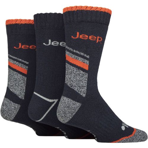 Mens 3 Pair Jeep Workwear Boot Socks Navy / Orange 6-11 - SockShop - Modalova