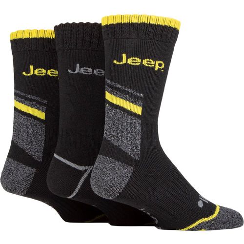 Mens 3 Pair Workwear Boot Socks / Charcoal / Yellow 6-11 Mens - Jeep - Modalova