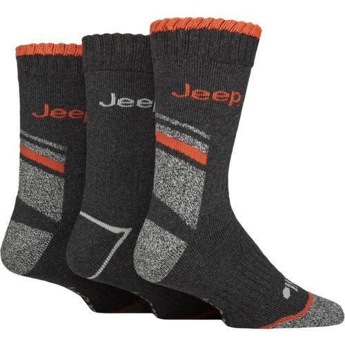 Mens 3 Pair Workwear Boot Socks Charcoal / Orange 6-11 - Jeep - Modalova