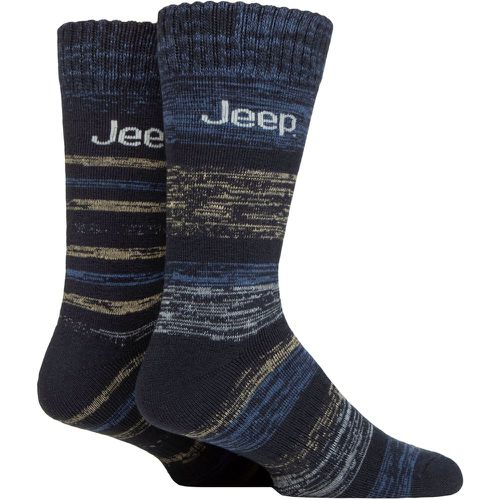 Mens 2 Pair Jeep Thermal Striped Boot Socks Striped / Navy 6-11 - SockShop - Modalova