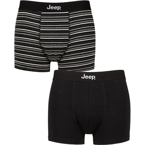 Mens 2 Pack Cotton Fitted Trunks / Charcoal S - Jeep - Modalova