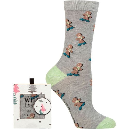 Women's 1 Pair SOCKSHOP Bamboo Christmas Gift Boxed Socks Gingerbread Man 4-8 - Wildfeet - Modalova