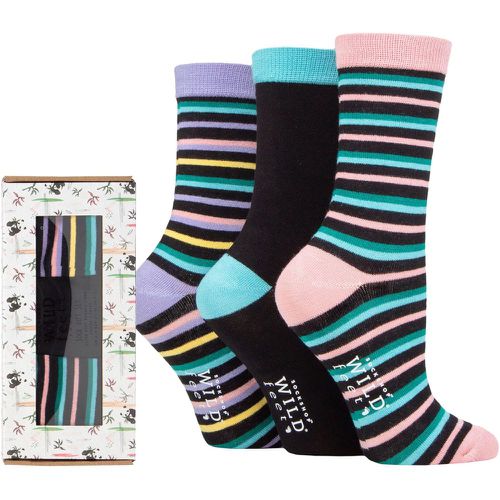 Women's 3 Pair SOCKSHOP Wildfeet Bamboo Gift Box Stripe 4-8 Ladies - Wild Feet - Modalova