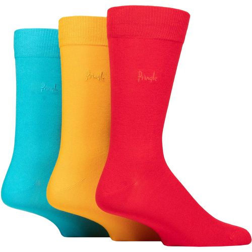 Mens 3 Pair Pringle Plain Rupert Bamboo Socks Red / Orange / Blue 7-11 - SockShop - Modalova