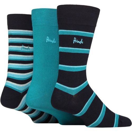 Mens 3 Pair Pringle Patterned Bamboo Socks Navy Teal / Stripes 7-11 Mens - SockShop - Modalova