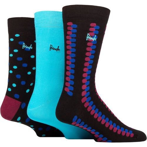 Mens 3 Pair Cotton and Recycled Polyester Patterned Socks Spotted Lines 7-11 Mens - Pringle - Modalova