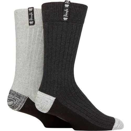 Mens 2 Pair Recycled Cotton Boot Socks / Grey 7-11 Mens - Pringle - Modalova