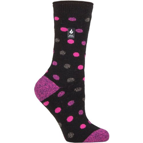 Women's 1 Pair SOCKSHOP 1.6 TOG Lite Patterned and Striped Socks Malaga Dots / Berry 4-8 Ladies - Heat Holders - Modalova