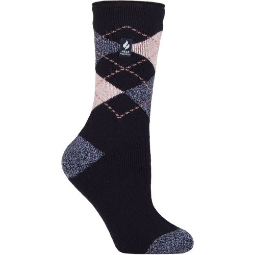 Women's 1 Pair SOCKSHOP 1.6 TOG Lite Patterned and Striped Socks Cali Navy / Orchid 4-8 - Heat Holders - Modalova