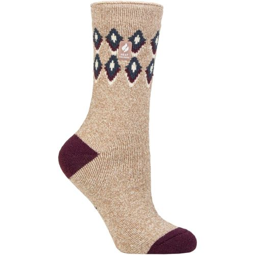 Women's 1 Pair SOCKSHOP 1.6 TOG Lite Patterned and Striped Socks Lourdale Fairisle Oatmeal 4-8 - Heat Holders - Modalova