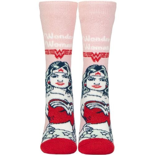 Ladies 1 Pair SOCKSHOP DC Wonder Woman 1.6 TOG Lite Thermal Socks Pink / Red 4-8 - Heat Holders - Modalova