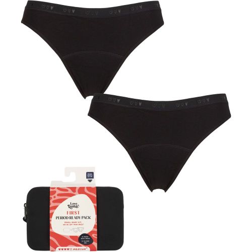 Girls and Teens 2 Pack First Period Bikini Briefs Ready Pack Age 10-11 - Love Luna - Modalova