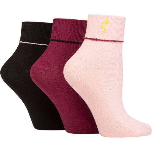 Women's 3 Pair SOCKSHOP Wildfeet Turn Over Top Socks Sparkle 4-8 Ladies - Wild Feet - Modalova