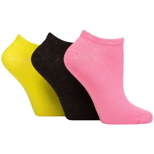 Women's 3 Pair Bamboo Trainer Socks with Smooth Toe Seams Lime Refresher Plain 4-8 - SockShop - Modalova