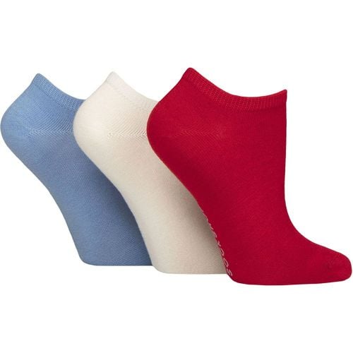 Women's 3 Pair Bamboo Trainer Socks with Smooth Toe Seams Nautical Plain 4-8 - SockShop - Modalova