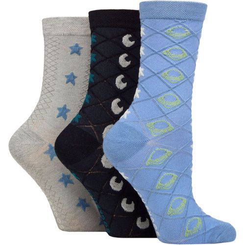 Women's 3 Pair Patterned Pelerine Bamboo Socks Celestial 4-8 - SockShop - Modalova