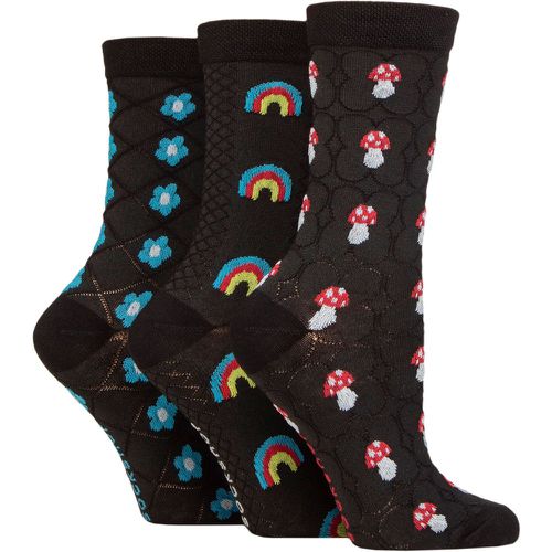 Women's 3 Pair Patterned Pelerine Bamboo Socks Rainbows 4-8 - SockShop - Modalova