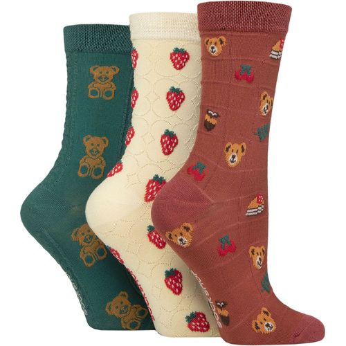 Women's 3 Pair Patterned Pelerine Bamboo Socks Teddy Picnic 4-8 - SockShop - Modalova