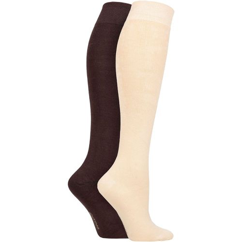 Pair Cocoa Plain Bamboo Knee High Socks with Smooth Toe Seams Ladies 4-8 Ladies - SockShop - Modalova