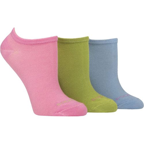 Women's 3 Pair Patterned, Striped, Plain, Ribbed and Mesh Bamboo Trainer Socks Ocean View Mesh 4-8 - SockShop - Modalova