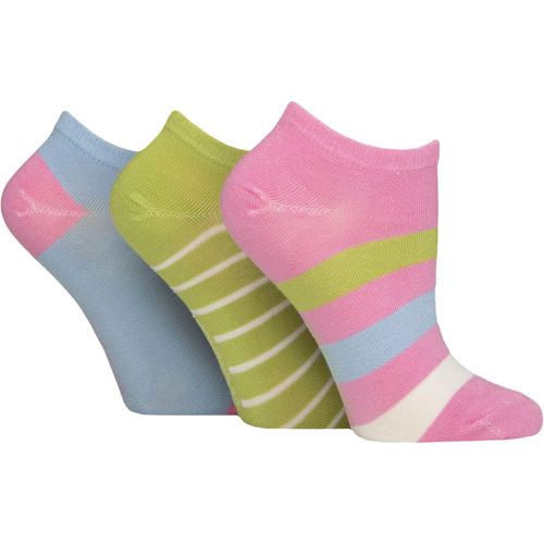 Women's 3 Pair Patterned, Striped, Plain, Ribbed and Mesh Bamboo Trainer Socks Ocean View Striped 4-8 - SockShop - Modalova